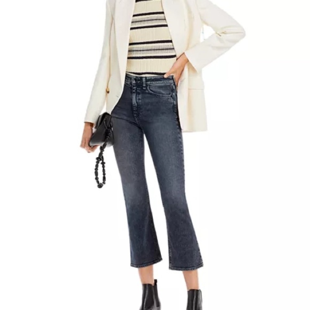 Rag & Bone Nina High Rise Ankle Flare Women's Dark Wash Jeans size 24
